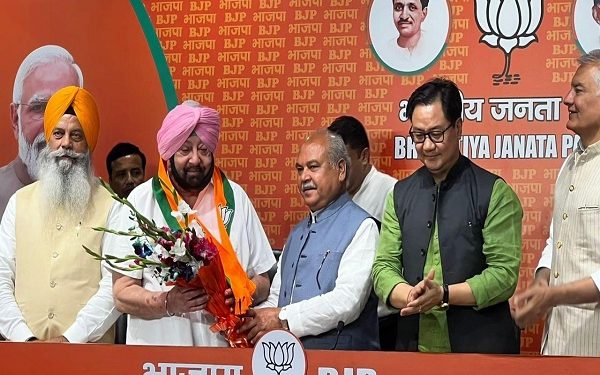 Captain Amarinder Singh along with Raninder Singh and Jayinder Kaur joined BJP