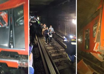 Se registró un choque de trenes en el metro de Ciudad de México, en el trayecto entre las estaciones La Raza y Potrero, el 7 de enero de 2022.