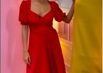 shehanaaz gill red dress