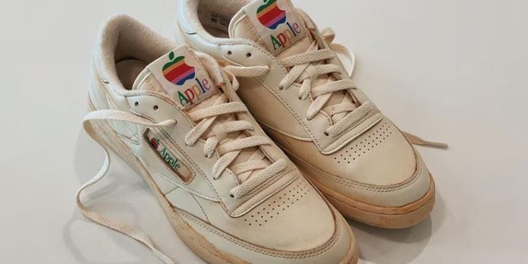 Rare Apple Sneakers: ਹੁਣ ਤੁਸੀਂ ਦੁਨੀਆ ਦੀ ਮਸ਼ਹੂਰ ਤਕਨੀਕੀ ਕੰਪਨੀ ਐਪਲ ਵਲੋਂ ਬਣਾਏ ਗਏ ਐਪਲ ਸਨੀਕਰਸ ਨੂੰ ਲਗਪਗ 40 ਲੱਖ ਰੁਪਏ ਵਿੱਚ ਖਰੀਦ ਸਕਦੇ ਹੋ। ਦੱਸ ਦੇਈਏ ਕਿ ਇਹ ਸ਼ੂ ਬਾਜ਼ਾਰ ਵਿੱਚ ਉਪਲਬਧ ਨਹੀਂ ਹਨ।