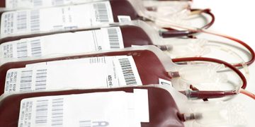 Human blood in storage